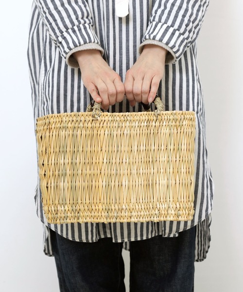 松野屋 ストローカゴ革手 カゴバッグ S（かごバッグ）｜HIGHTIDE