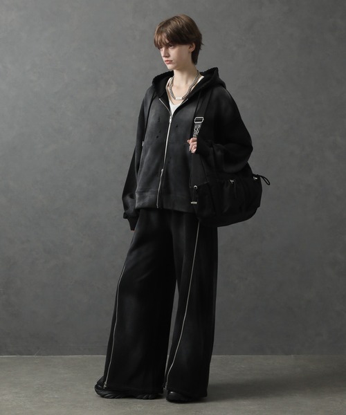 セール】【ELLUV/エルヴ】ヴィンテージフェード＆ダメージ加工 ジップ