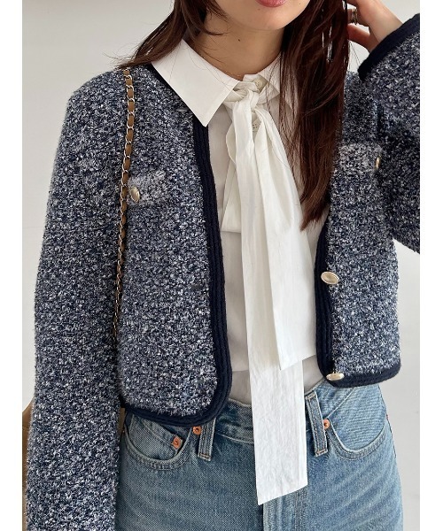 SNIDEL（スナイデル）の「リボンワンポイントロゴシャツ（シャツ