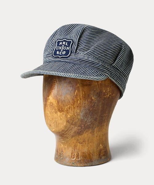 RRL（ダブル アール エル）の「ストライプド ピケ レイルマン キャップ