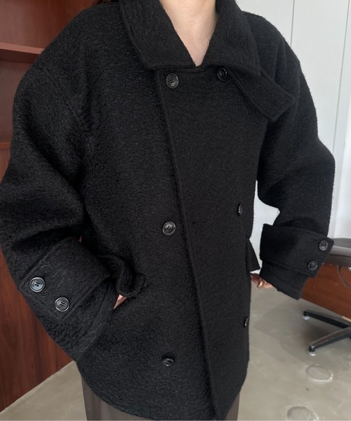 lawgy（ラウジー）の「curl double breasted belt point coat / カール