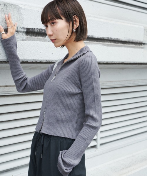 Auntie Rosa Holiday（アンティローザホリデー）の「リブ編みダブルZIP