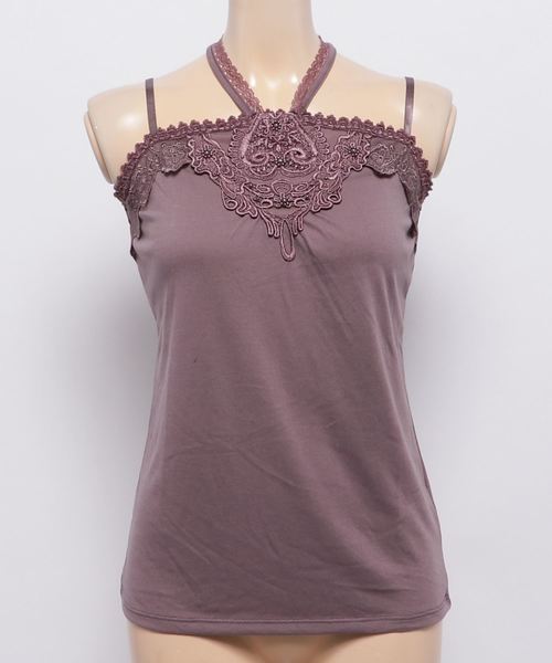 axes femme（アクシーズファム）の「レースホルターネックキャミ