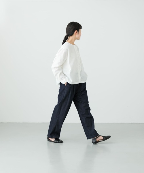 かぐれ（カグレ）の「コットンリネンフリルブラウス（シャツ/ブラウス