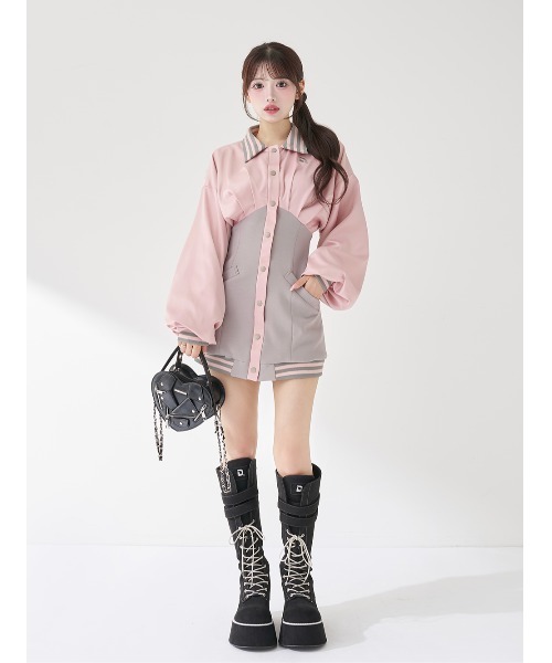 ドルマンスリムスカジャンミニワンピース（ワンピース）｜Darich