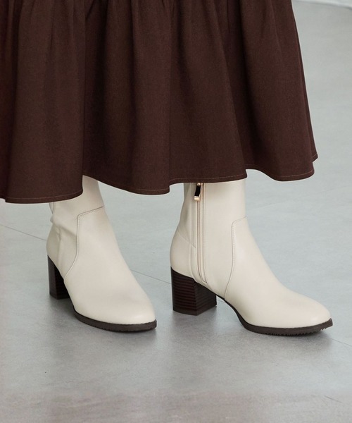 セール】＼ 美脚 ／ チャンキー ヒール ミドルブーツ 31408（ブーツ