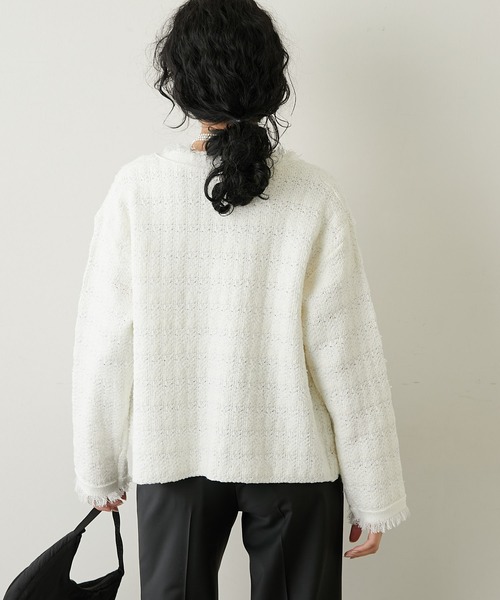 Whim Gazette（ウィムガゼット）の「ツイードニットジャケット（ノー