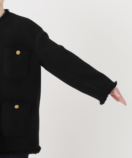 GIOLICAツイードBIGジャケット（ノーカラージャケット）｜journal