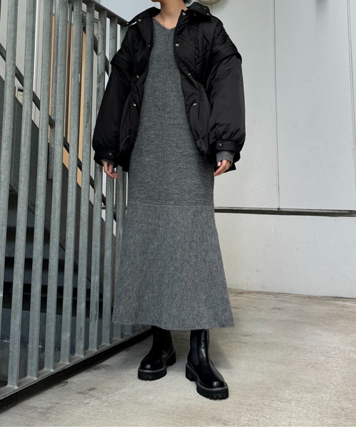 WILLFULLY（ウィルフリー）の「poncho deformation panel quilting