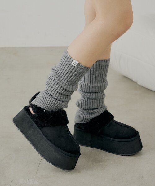 3*2様 Dimmoire レッグウォーマー ブランドタグ付き 黒×グレー 3*2様