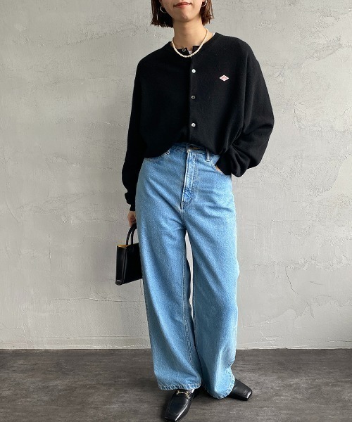 DANTON/ダントン] ワンポイントロゴ クルーネックニットカーディガン