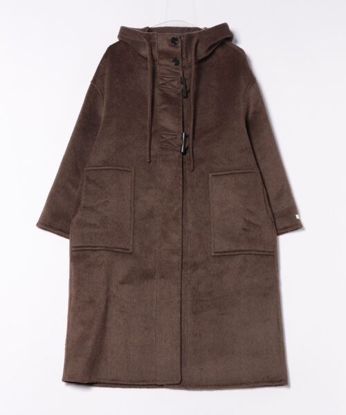 セール】hooded duffle long coat /スタンドカラーフーデットロング