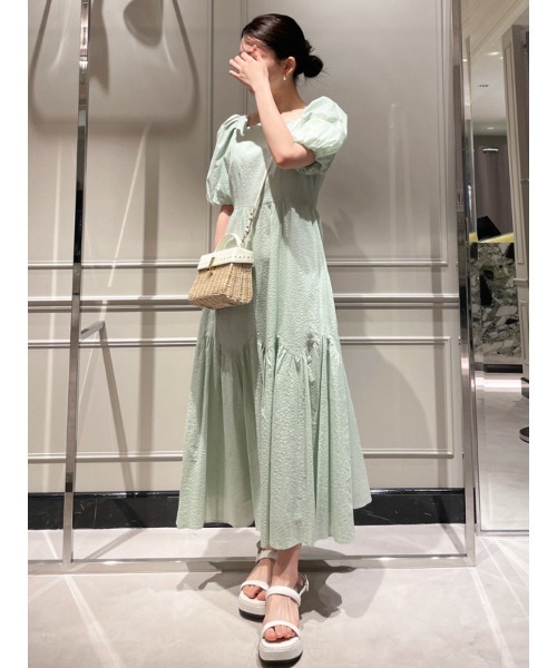 CELFORD（セルフォード）の「スクエアネックフレアワンピース