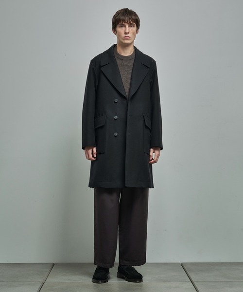 ATON】SUPER 160S DOUBLE SAXONY SEMI DOUBLE COAT／軽く羽織れる上質