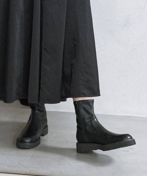 追加4》3.5cmトラックソールフィットショートブーツ（ブーツ）｜LE