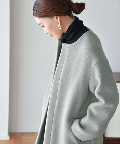 IENA（イエナ）の「《追加》ラムウールノーカラーコート（ノーカラー