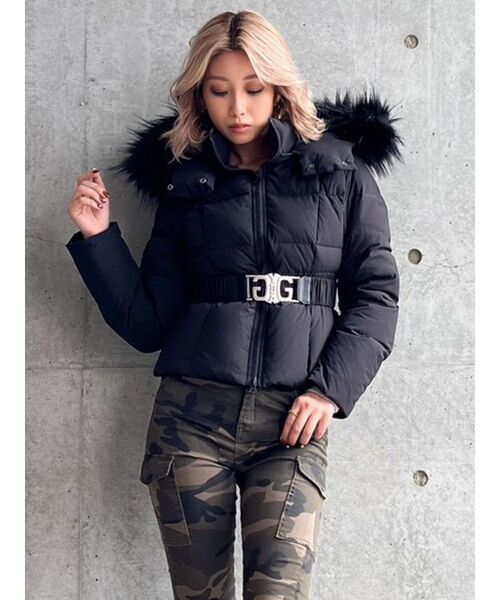 GYDA（ジェイダ）の「SymmetryGYDAベルト付きショートダウンコート