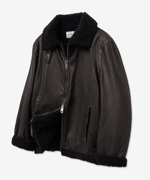 セール】8226 ヴィンテージコーティングレザーウールシアリング