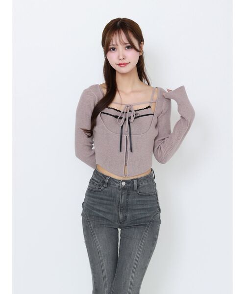 バイカラーキャミニットアンサンブル（ニット/セーター）｜EATME