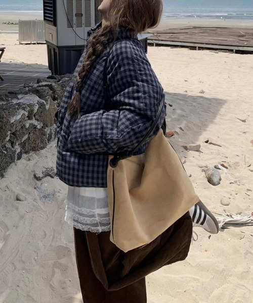 セール】ギンガムチェック 中綿ブルゾン/ジャケットコート（ダウン