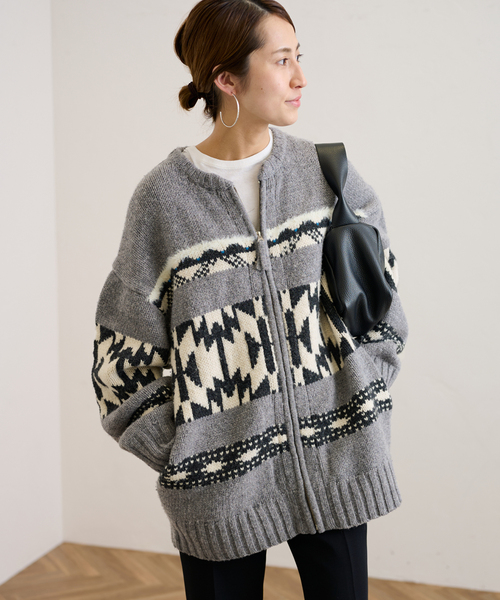 FRAMeWORK（フレームワーク）の「≪追加≫ジャガードZIPカーディガン