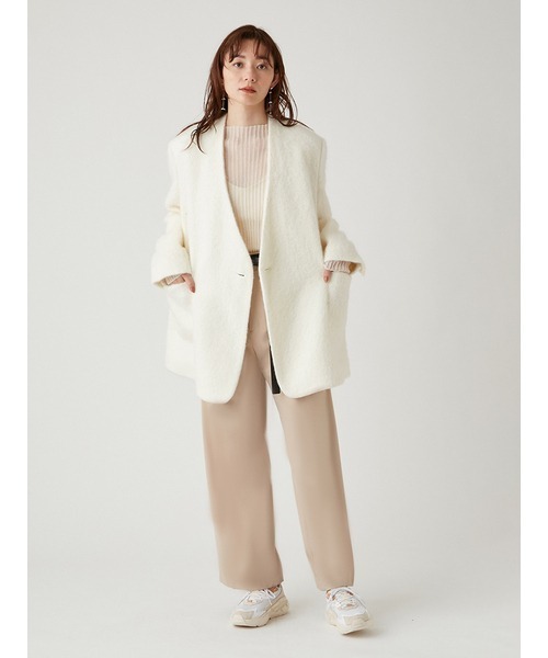 emmi（エミ）の「【emmi atelier】ノーカラーダブルジャケットコート