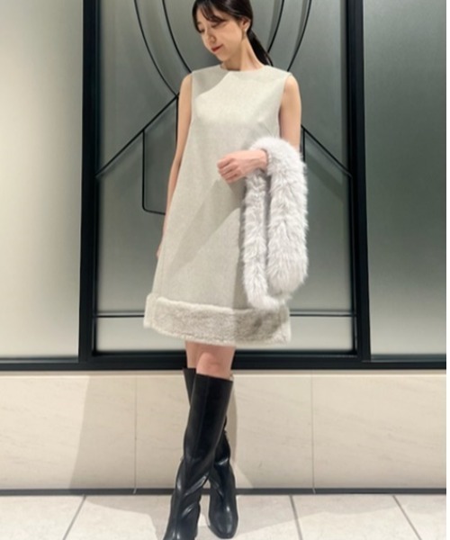 CELFORD（セルフォード）の「裾ファーミニワンピース（ワンピース