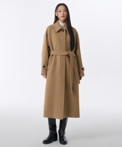 セール】ウィメンズカシミヤブレンドバルマカンローブコート[キャメル