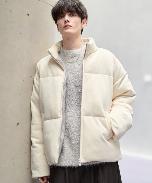 セール】ハイネック中綿ショートジャケット(600フィルパワー)（ダウン