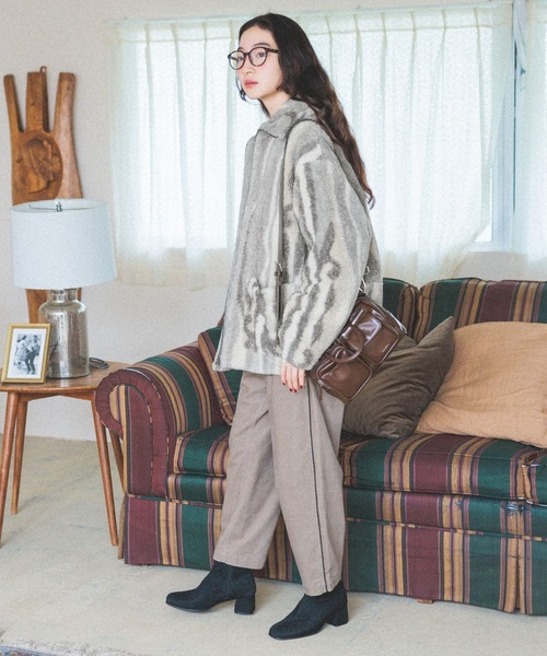 niko and（ニコアンド）の「ミックスボアZIPジャケット（ブルゾン