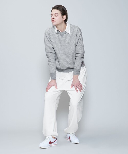 6（ロク）の「＜6(ROKU)＞コットンウラケ カラーステッチ クルーネック