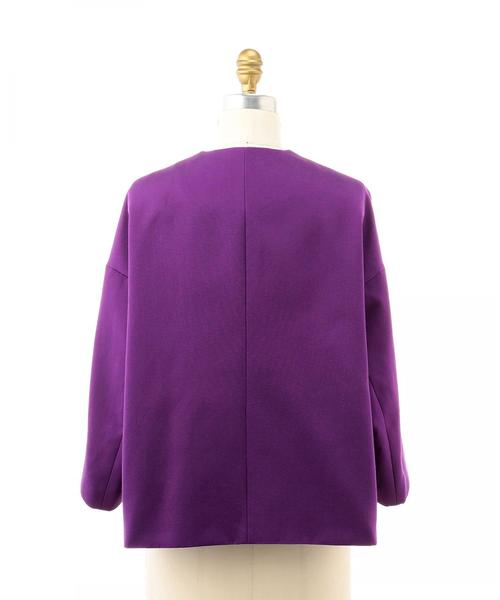 Drawer（ドゥロワー）の「Drawer グログラン ノーカラージャケット