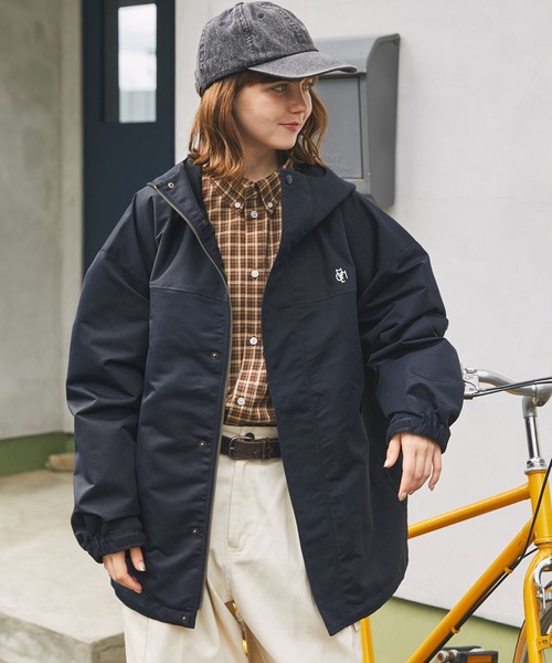 撥水加工】ナイロンワンポイント刺繍マウンテンパーカー MONO-MART