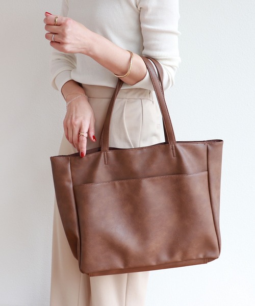 合成皮革A4トートバッグ（トートバッグ）｜andme（アンドミー）の