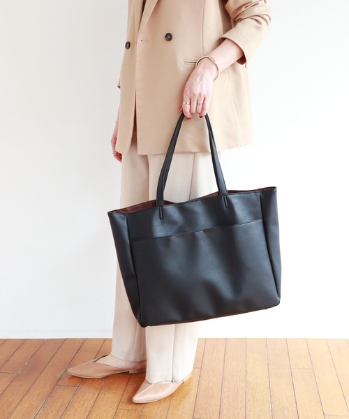 セール】合成皮革A4トートバッグ（トートバッグ）｜andme（アンドミー