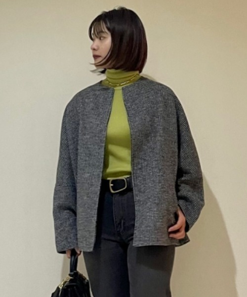 Mila Owen（ミラオーウェン）の「ノーカラーリバーショートコート