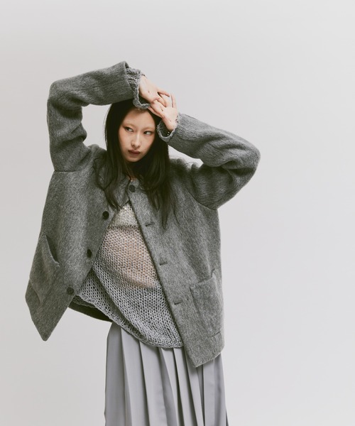 FEKETE（フェケテ）の「NO COLLAR WOOL SHAGGY JACKET / ノーカラー