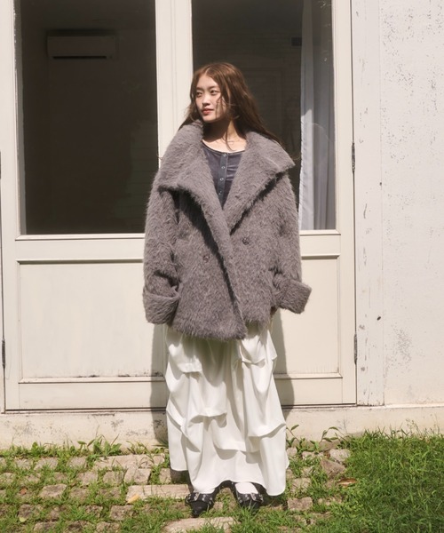 mellowneon（メロウネオン）の「3wayスタンドカラーシャギーコート