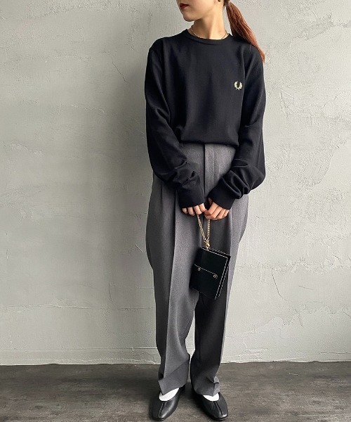 WEB限定】[FRED PERRY/フレッドペリー] ワンポイントロゴ刺繍 クルー