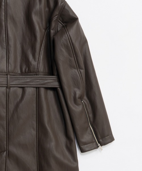 セール】ヴィーガンレザーオーバーロングコート / Vegan Leather