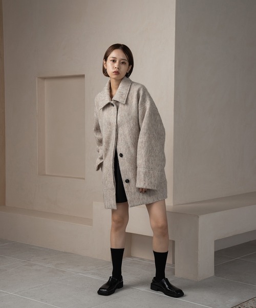 Amiur（エミレ）の「shaggy midi outer（ステンカラーコート）」 - WEAR