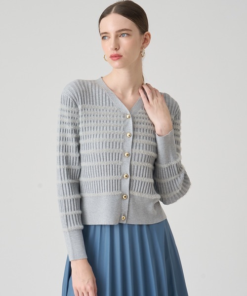 ANAYI（アナイ）の「フェザーボーダー カーディガン（カーディガン