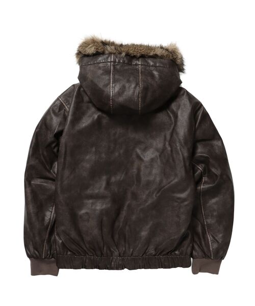 SEQUENZ（シークエンズ）】FUR PU HOODIE JKT / フェイクレザー