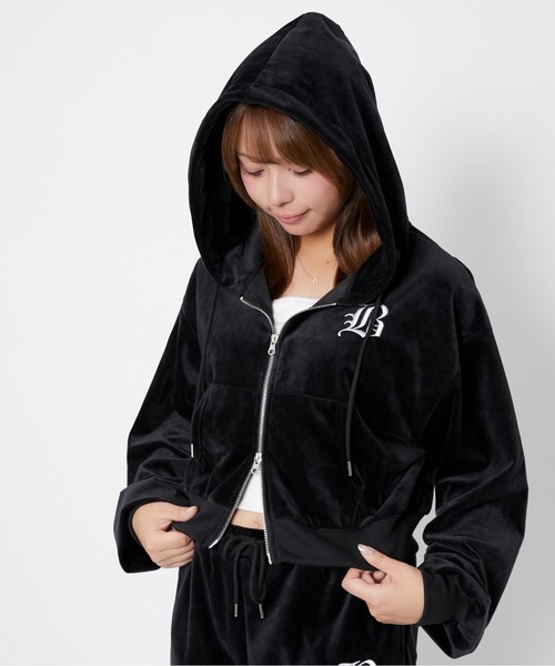 BLACK PINK ベロアジップアップフーディー パーカーShort 会場限定