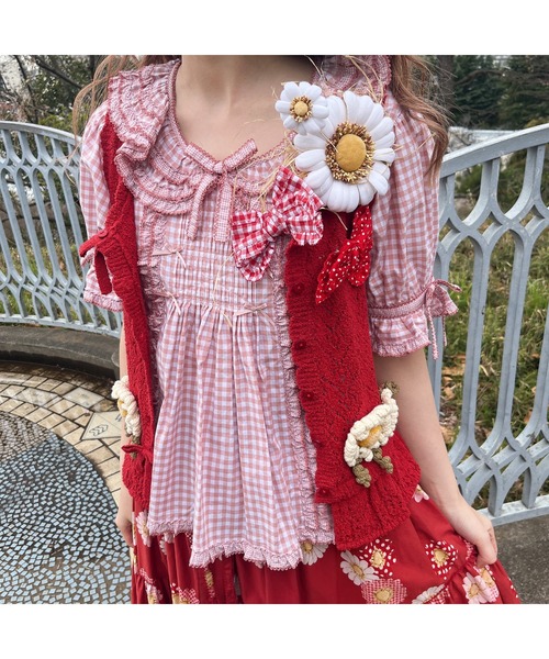 PINK HOUSE（ピンクハウス）の「ギンガムチェックパッチワークフリル