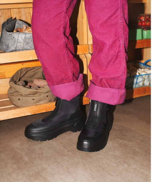 レディース エクスプローラー アンクル ジップ フラットフォームブーツ