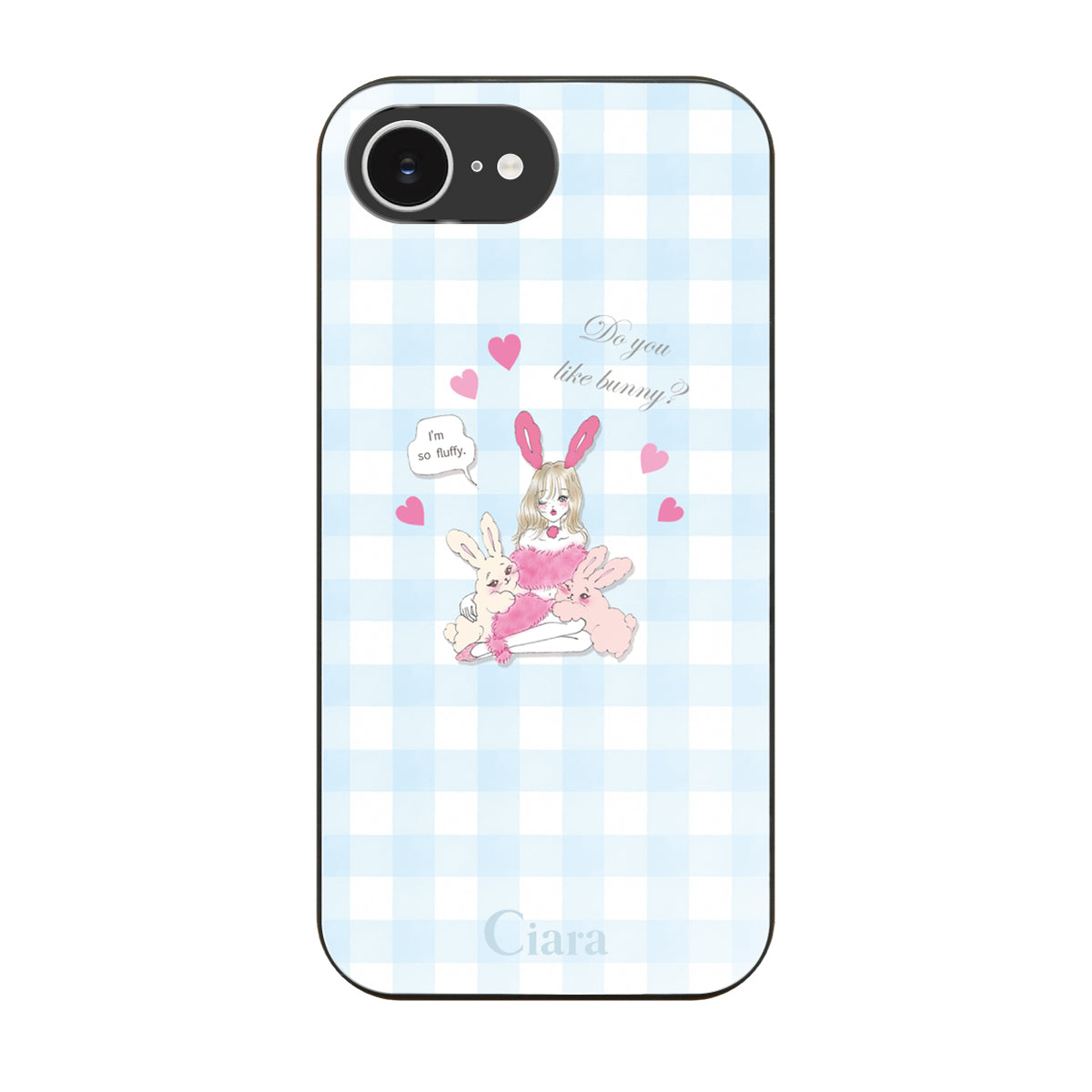 iPhoneケース】 ガラス BUNNY&GIRL(バニーアンドガール