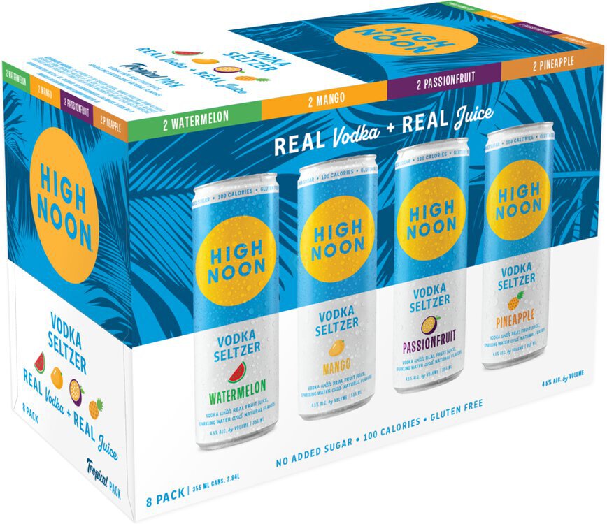 High Noon Tropical Pack Vodka Hard Seltzer Variety Pack 8 12OZ