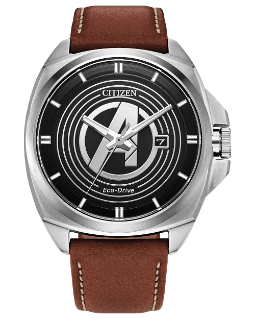 Avengers Legacy Black Dial Leather Strap AW1721-08W | CITIZEN