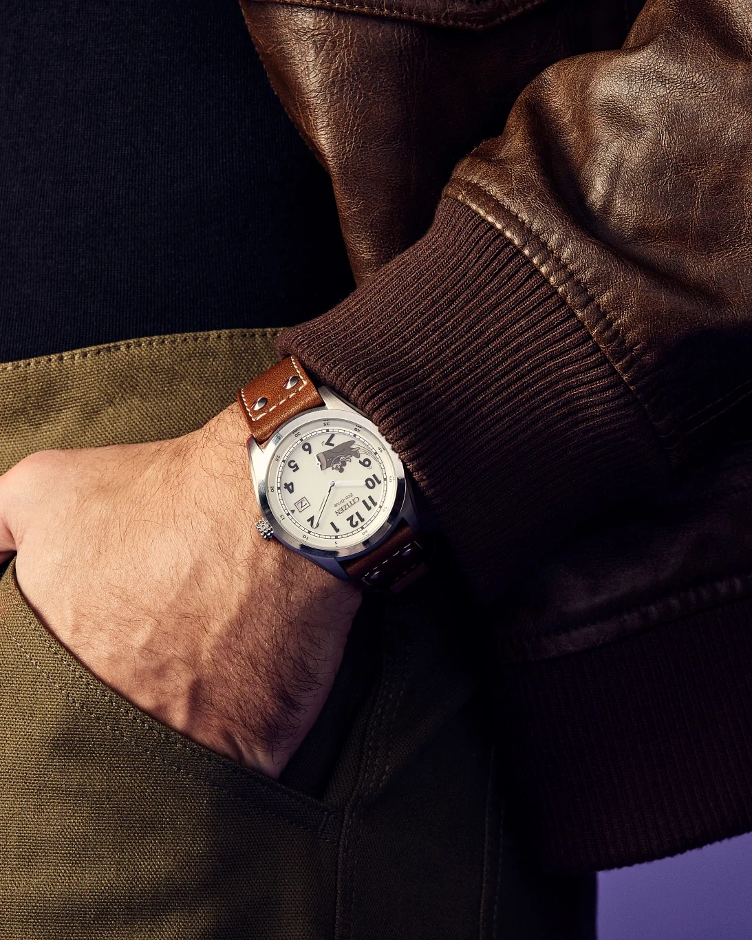 Mickey Aviator Ivory Dial Leather Strap BV1088-08W | CITIZEN